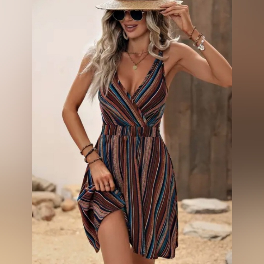 Tribal Striped Print Dress